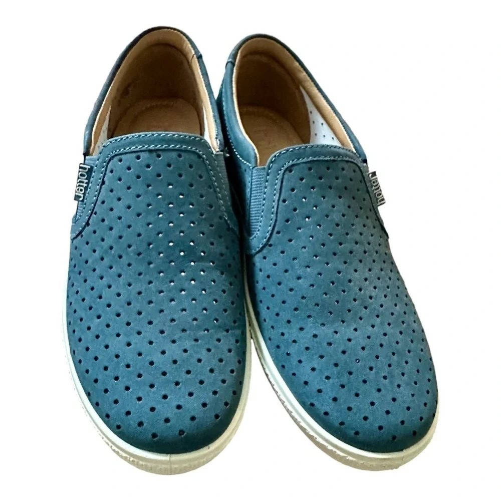 Hotter Daisy Women's Slip-on Shoe Leather Blue Size 6
